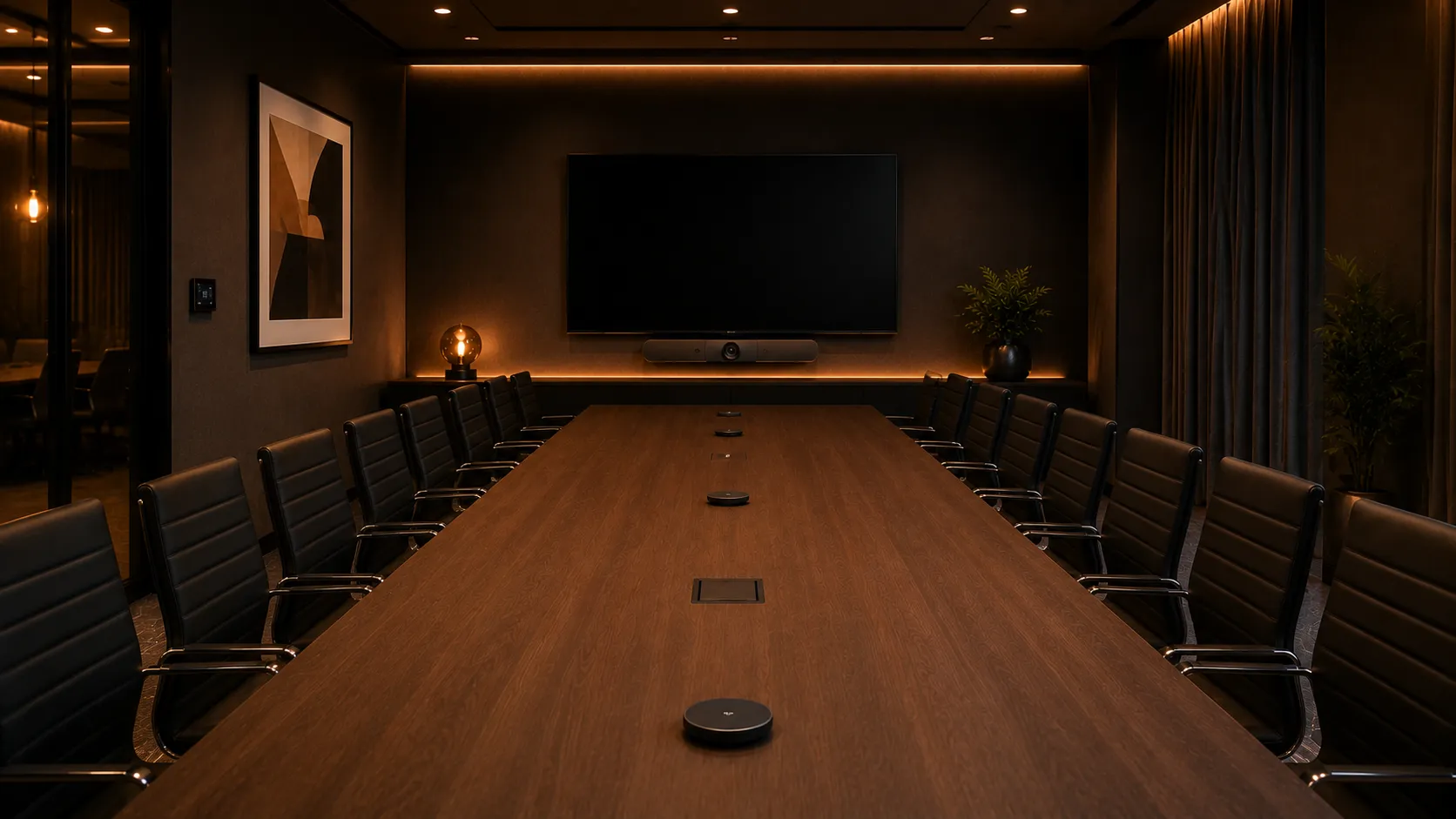 Logitech Rally Bar & Video Conferencing Systems Australia 10 Large boardroom with Logitech Rally Bar and expansion microphones for 10-16 participants