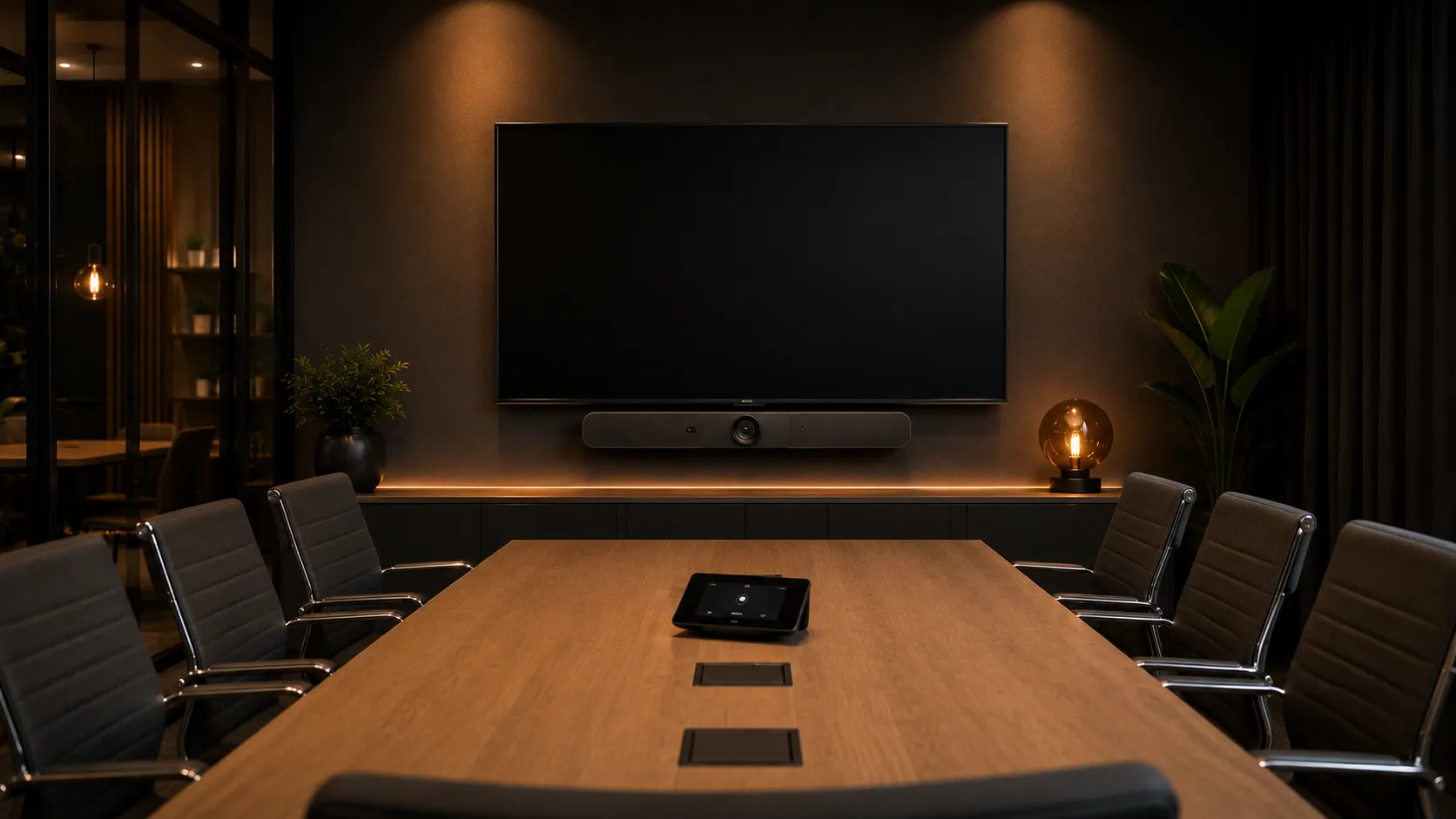 Logitech Rally Bar & Video Conferencing Systems Australia 3 Logitech Rally Bar video conferencing system in a medium Australian meeting room